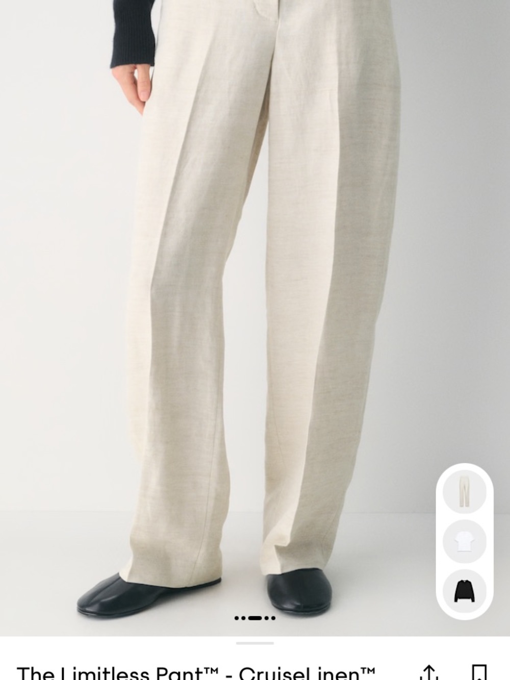 Aritzia Cruise Linen Limitless Trousers in Natural Ecru